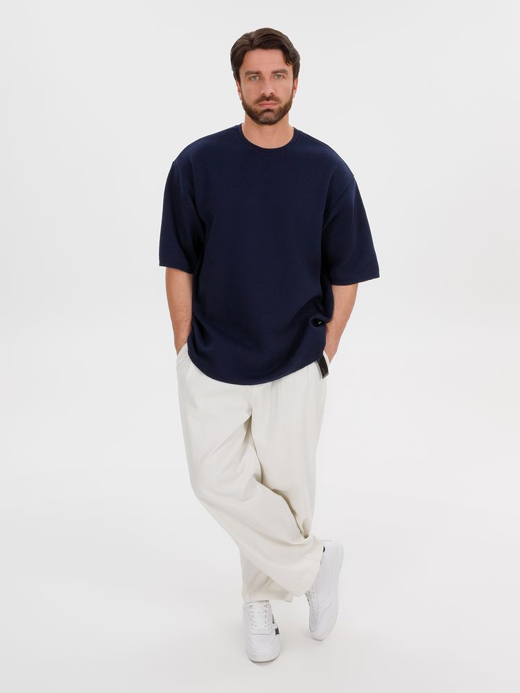 Джемпер с коротким рукавом Siluetti Volumica, темно-синий — изображение 10