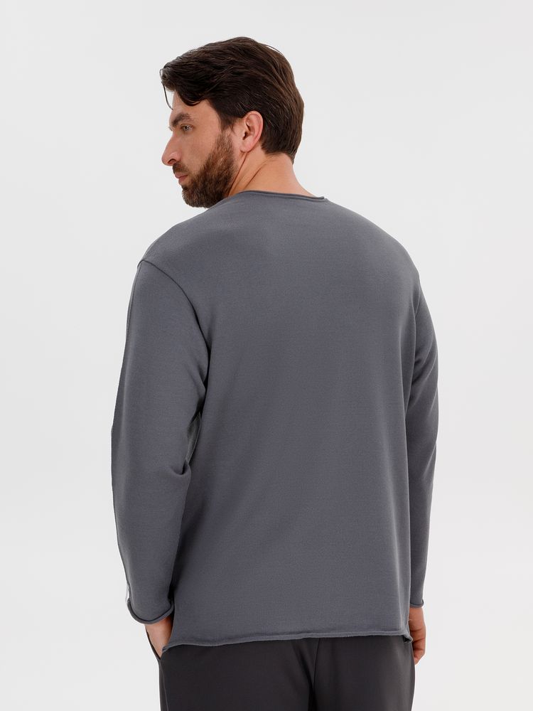 Лонгслив унисекс Siluetti Fuori, серый — изображение 8
