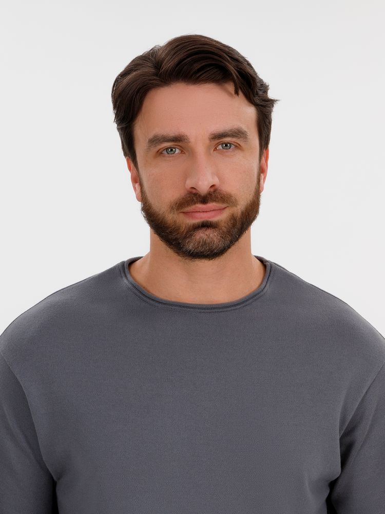 Лонгслив унисекс Siluetti Fuori, серый — изображение 5