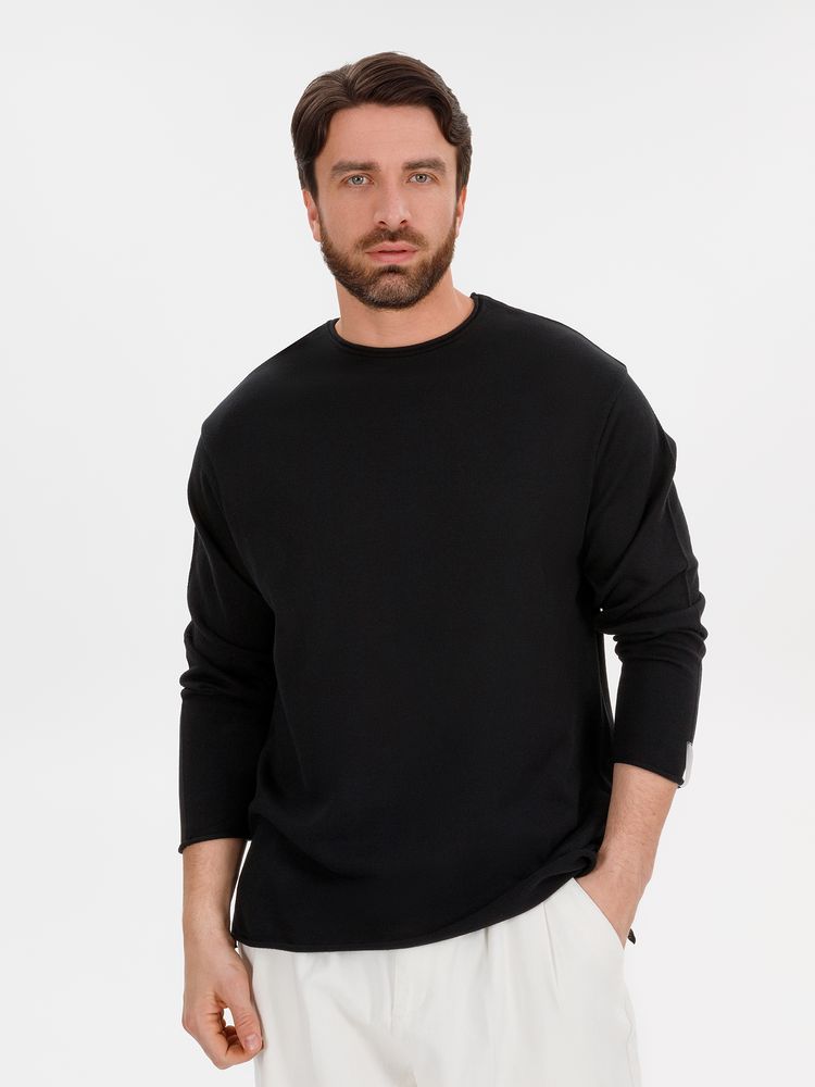 Лонгслив унисекс Siluetti Fuori, черный — изображение 9