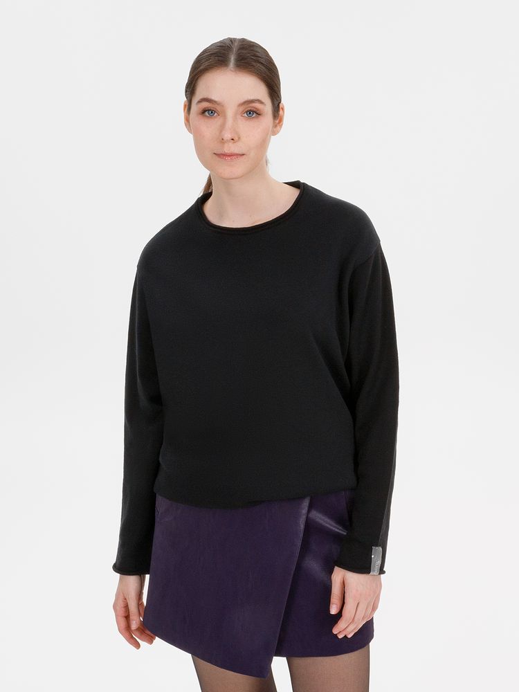 Лонгслив унисекс Siluetti Fuori, черный — изображение 5