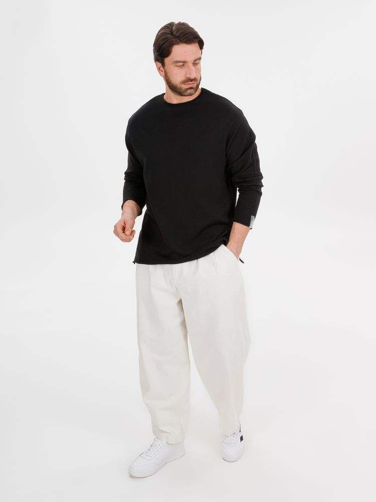 Лонгслив унисекс Siluetti Fuori, черный — изображение 12