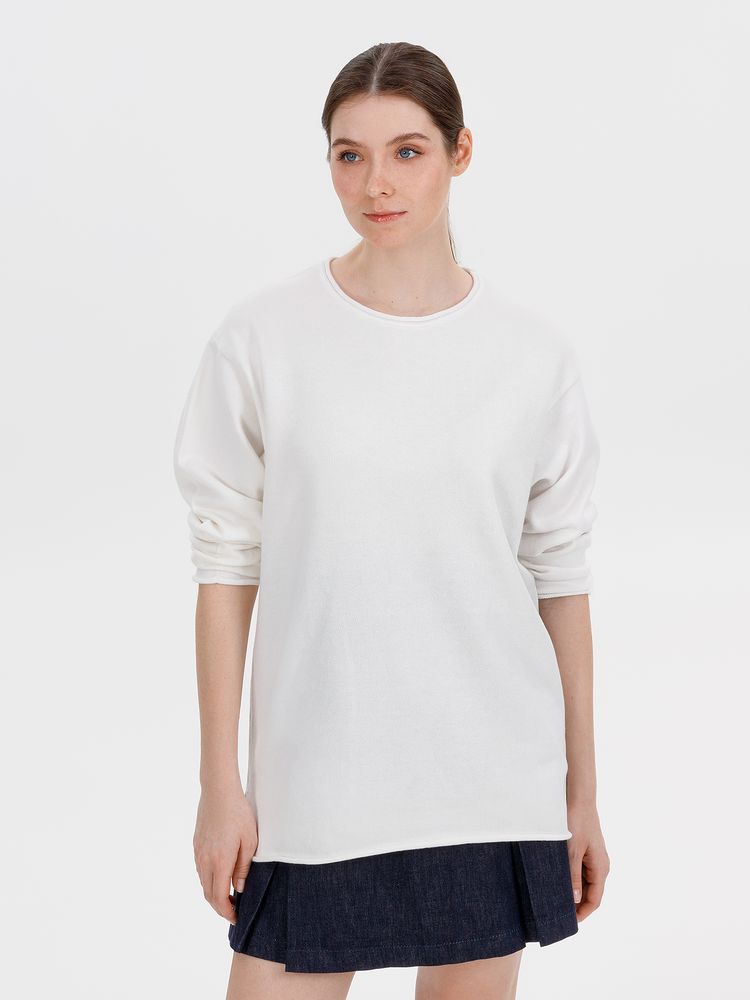 Лонгслив унисекс Siluetti Fuori, молочно-белый — изображение 5