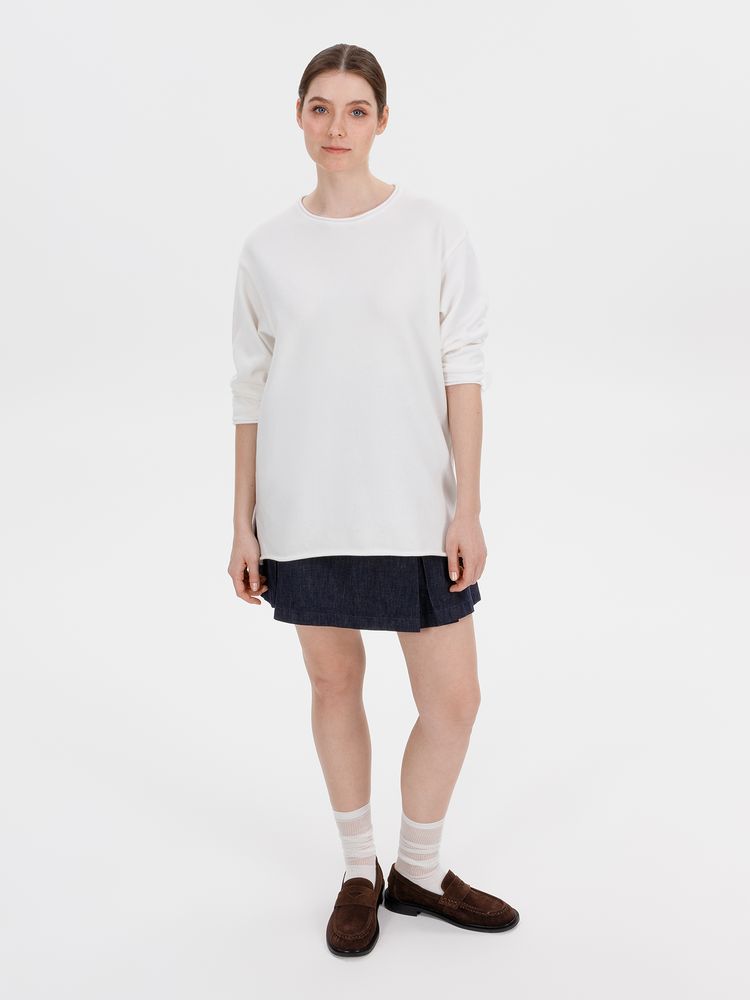 Лонгслив унисекс Siluetti Fuori, молочно-белый — изображение 7