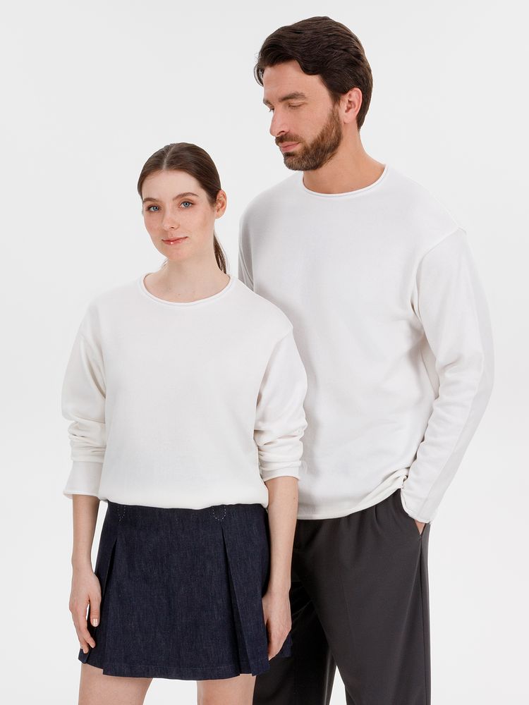 Лонгслив унисекс Siluetti Fuori, молочно-белый — изображение 14