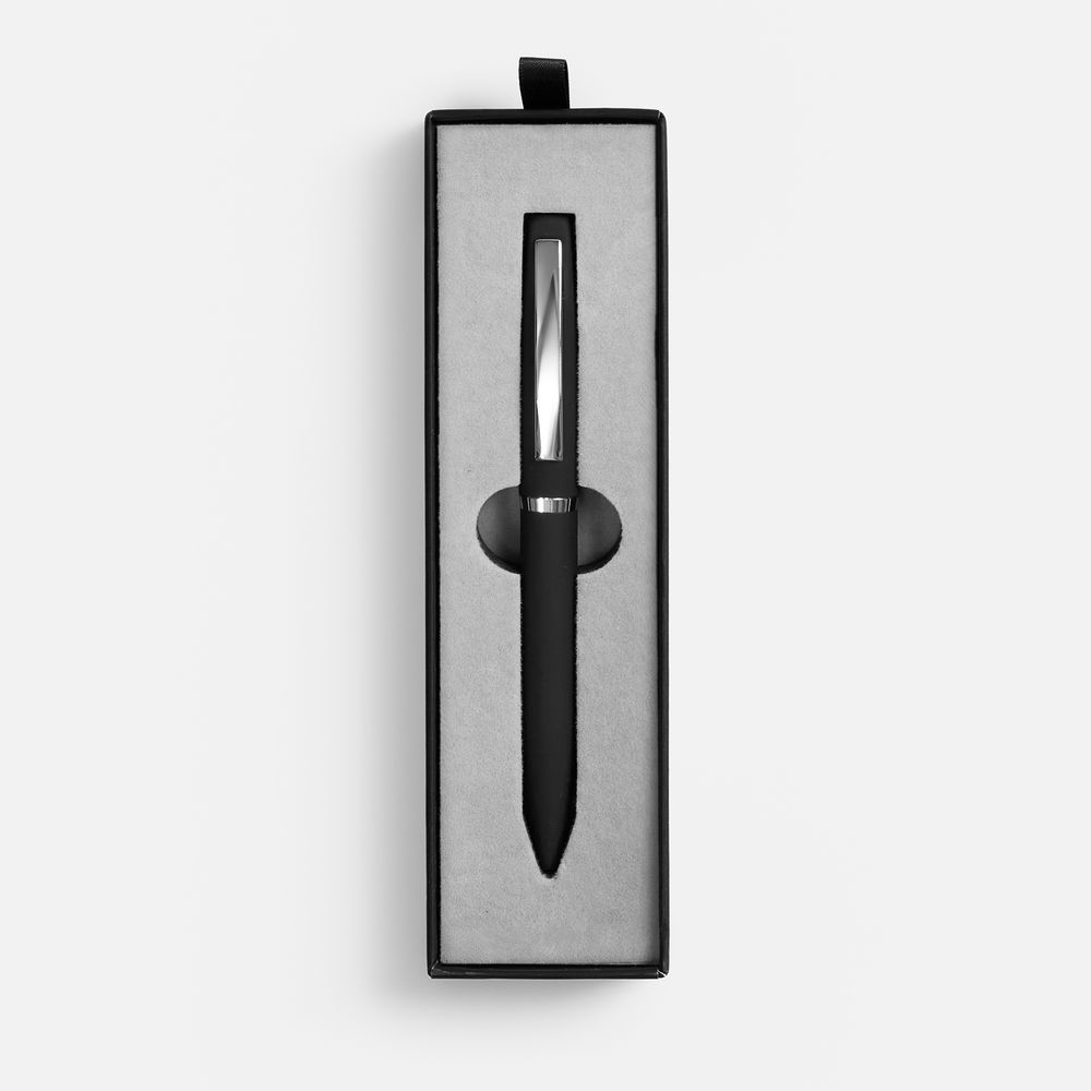 Ручка шариковая Bolt Soft Touch в футляре, черная — изображение 3