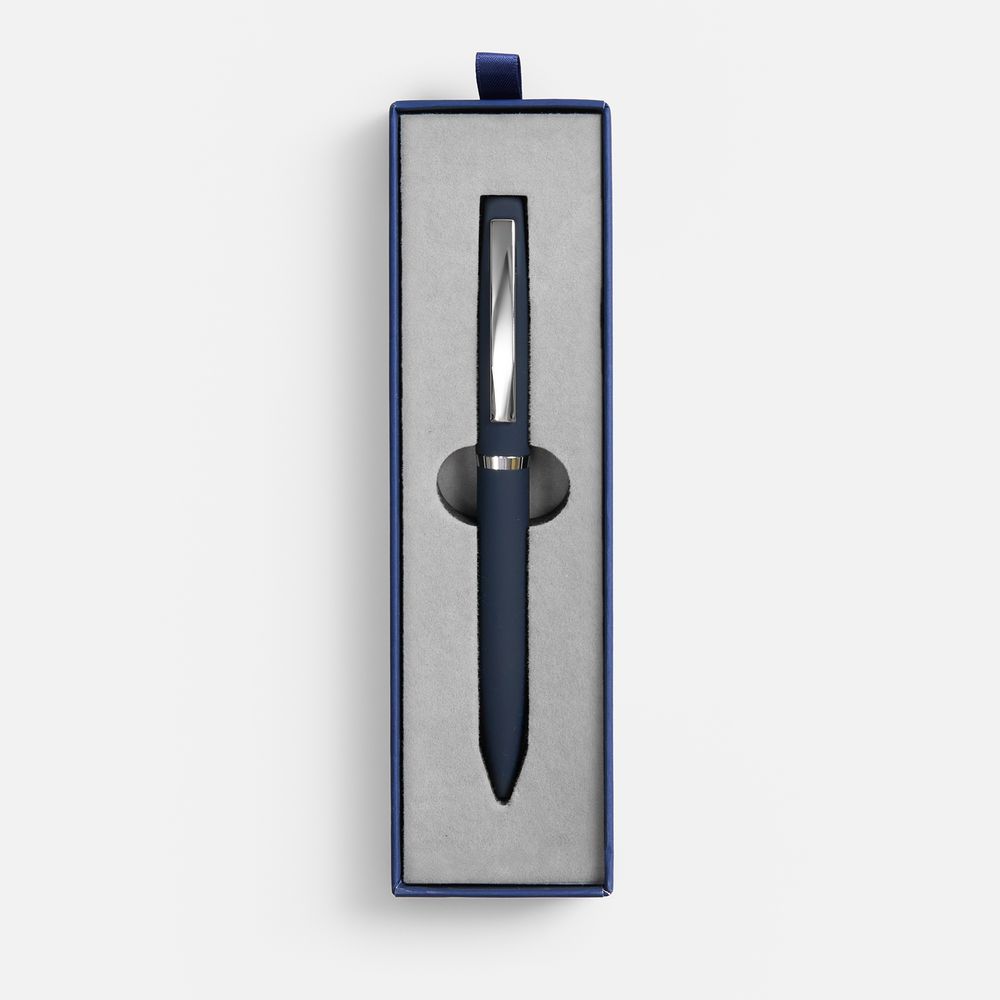 Ручка шариковая Bolt Soft Touch в футляре, синяя — изображение 3