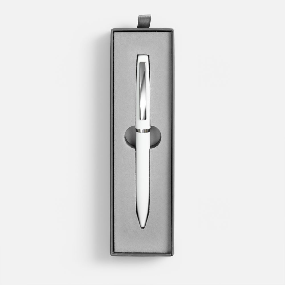 Ручка шариковая Bolt Soft Touch в футляре, белая — изображение 3