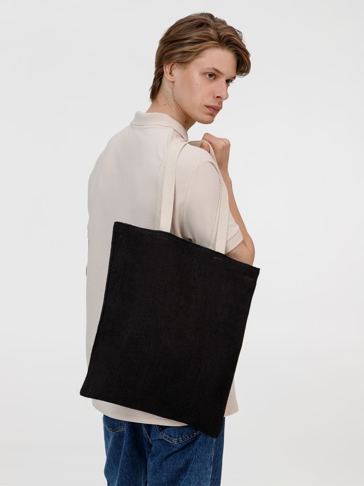 Холщовая сумка на плечо Juhu, черная — изображение 8