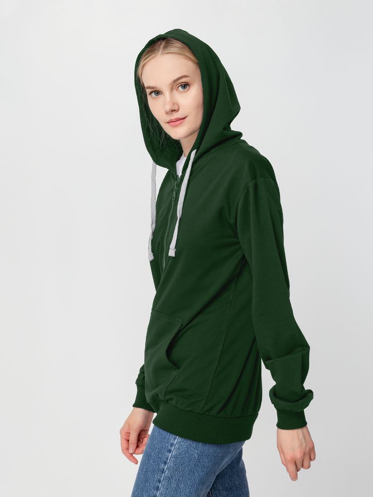 Толстовка на молнии с капюшоном Siverga, темно-зеленая — изображение 5