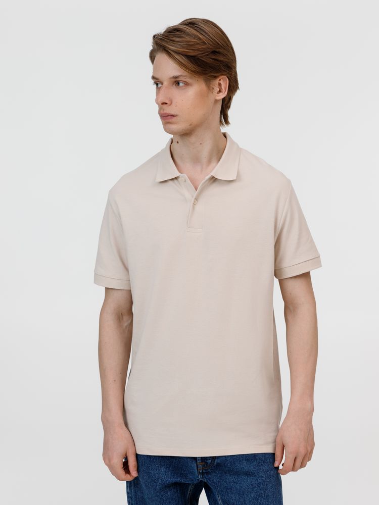 Рубашка поло унисекс Pacific, бежевая (льняная) — изображение 5