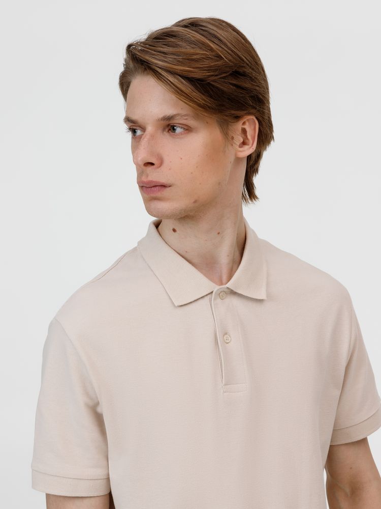 Рубашка поло унисекс Pacific, бежевая (льняная) — изображение 7