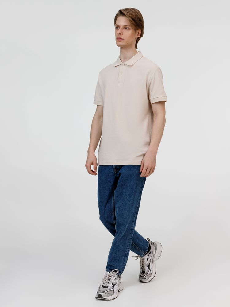 Рубашка поло унисекс Pacific, бежевая (льняная) — изображение 9