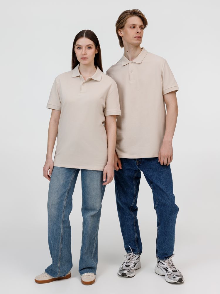 Рубашка поло унисекс Pacific, бежевая (льняная) — изображение 14