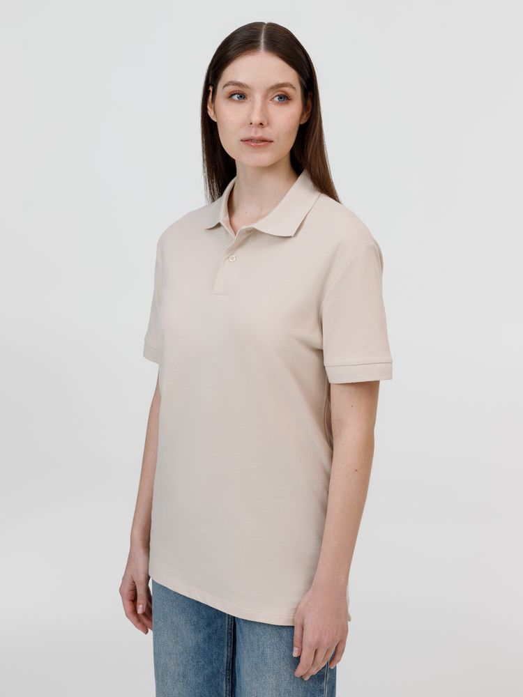 Рубашка поло унисекс Pacific, бежевая (льняная) — изображение 10