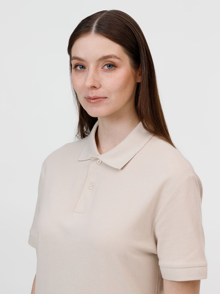 Рубашка поло унисекс Pacific, бежевая (льняная) — изображение 11