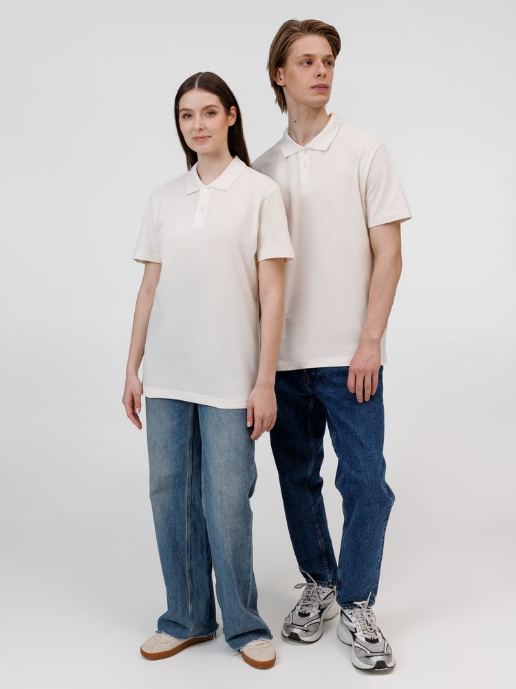 Рубашка поло унисекс Pulse, молочно-белая — изображение 12