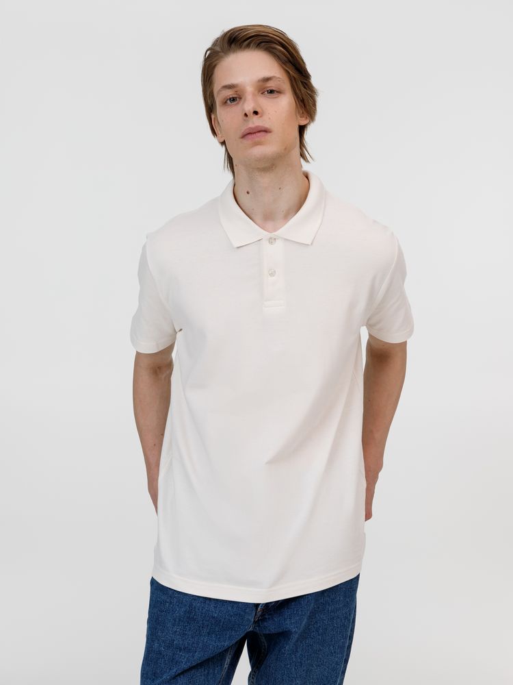 Рубашка поло унисекс Pulse, молочно-белая — изображение 5