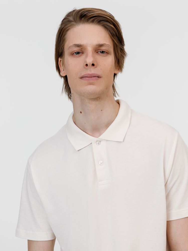 Рубашка поло унисекс Pulse, молочно-белая — изображение 6