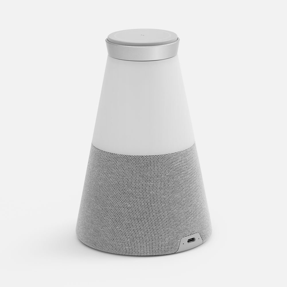 Bluetooth-колонка с беспроводной зарядкой и подсветкой Cone Sonance, серая — изображение 7