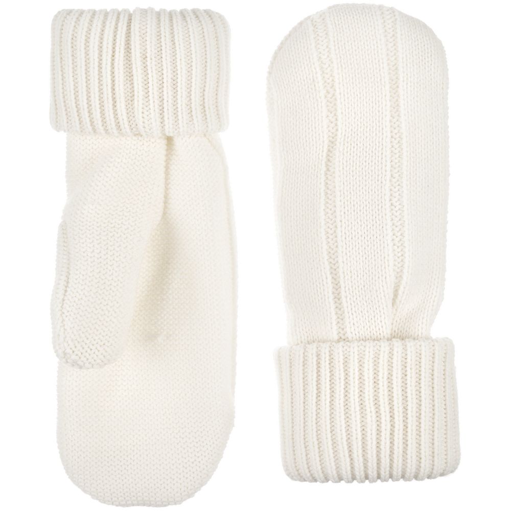 Варежки Knit Beat, белые (молочные)