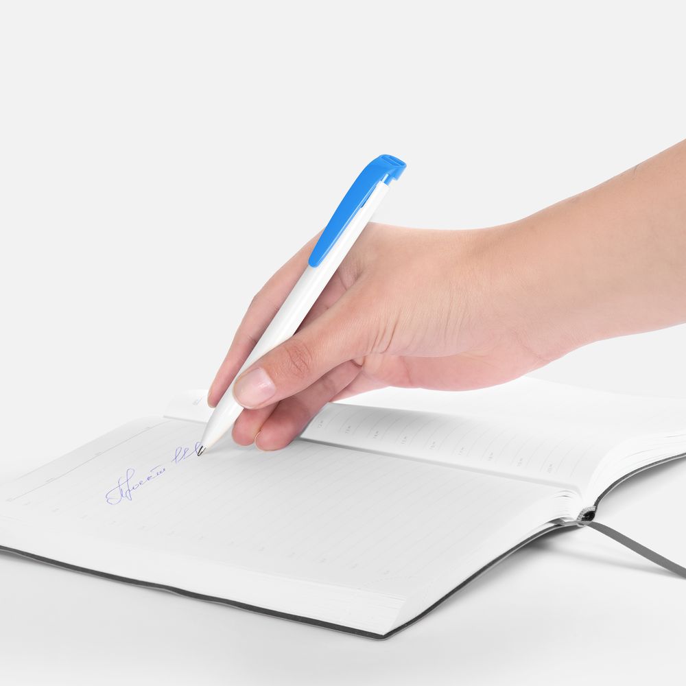 Ручка шариковая Favorite, белая с голубым — изображение 5