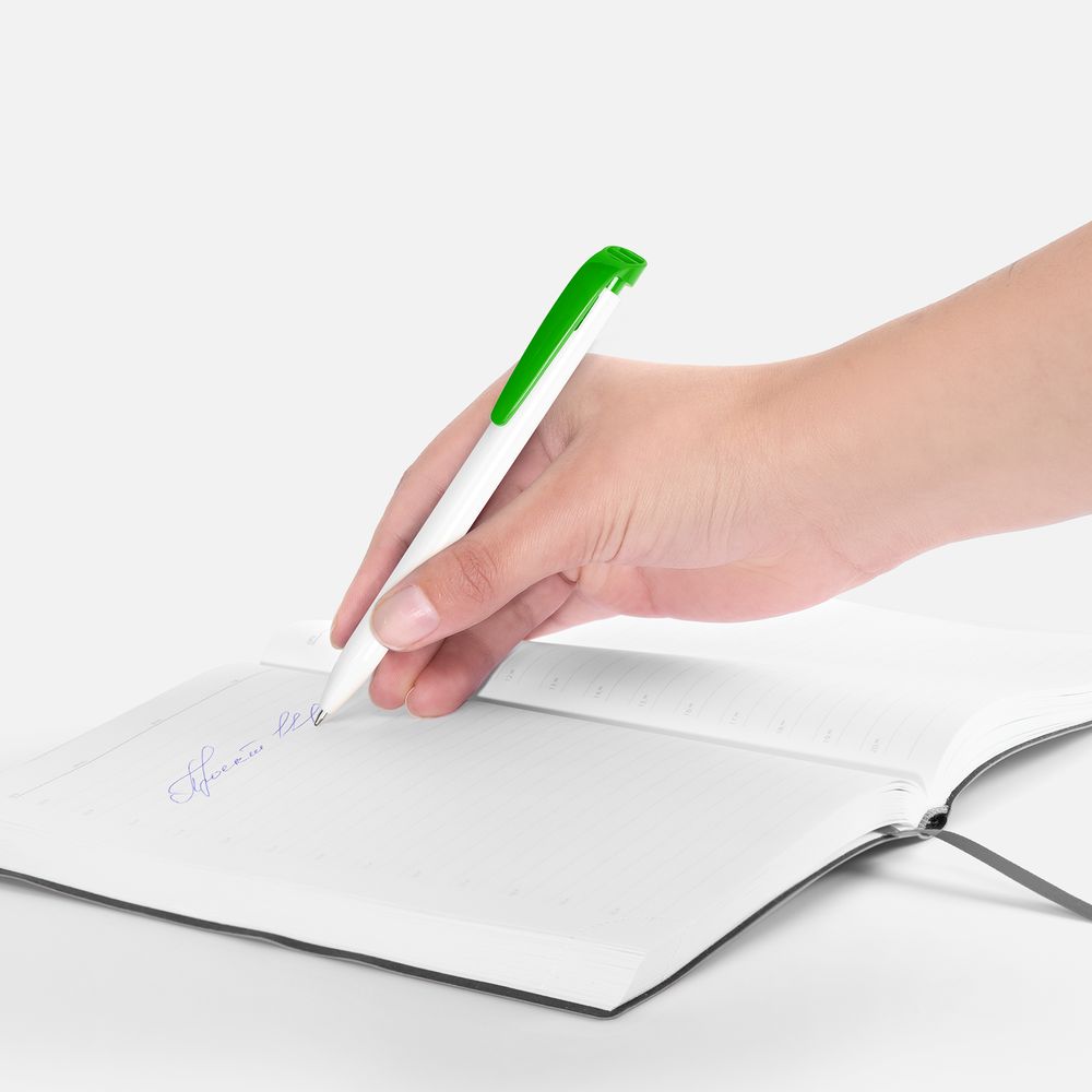 Ручка шариковая Favorite, белая с зеленым — изображение 5