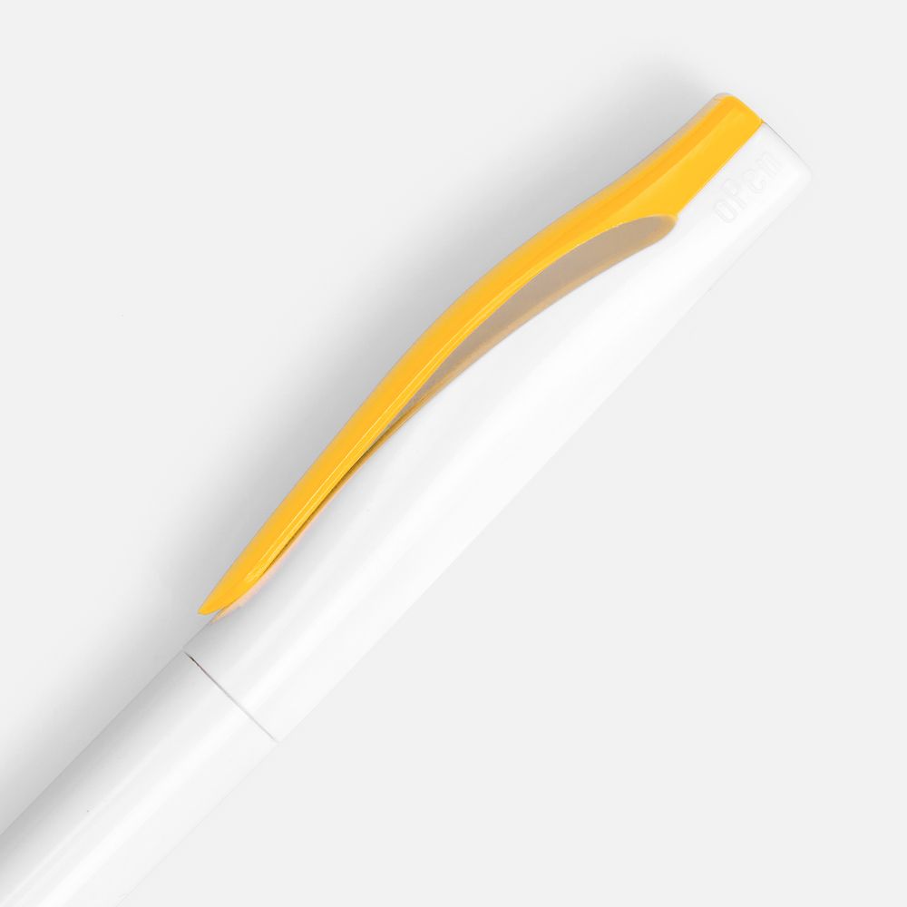Ручка шариковая Pin, белая с желтым — изображение 4