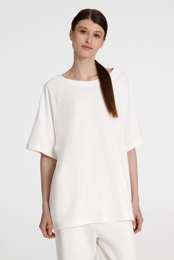Футболка унисекс оверсайз T2, молочно-белая — изображение 4
