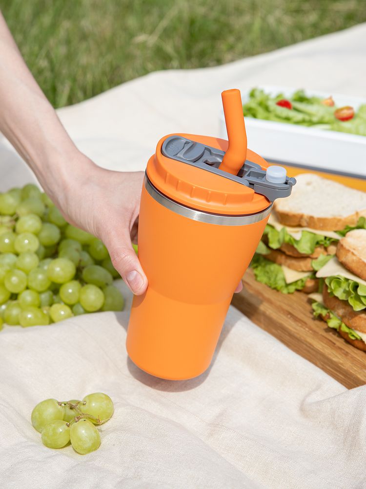 Термостакан Sapporo без логотипа, оранжевый — изображение 12