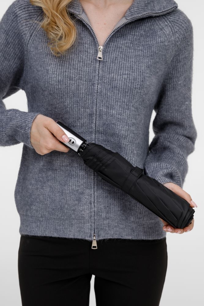 Зонт складной Fiber, черный — изображение 10