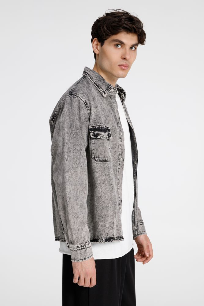 Куртка джинсовая O3, серая — изображение 5