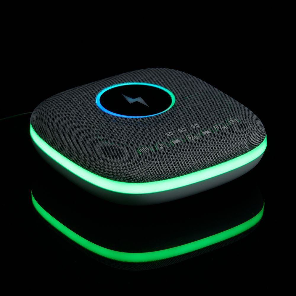 Bluetooth-колонка с беспроводной зарядкой и подсветкой Terrafonic, серая — изображение 13