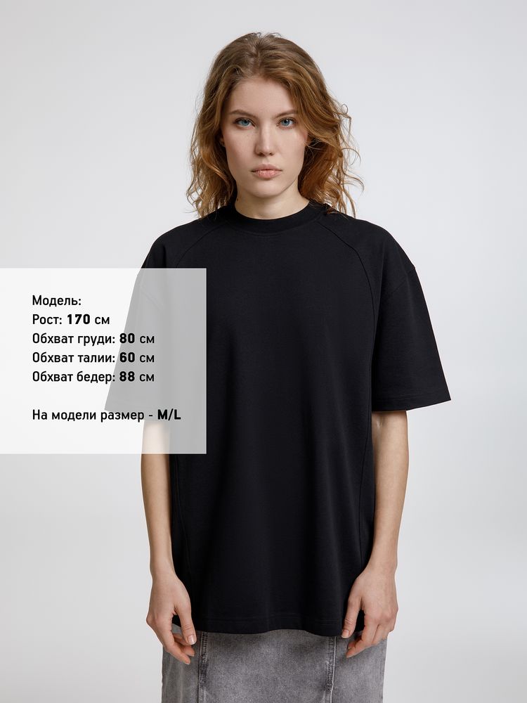 Футболка оверсайз унисекс Sideline, черная — изображение 5