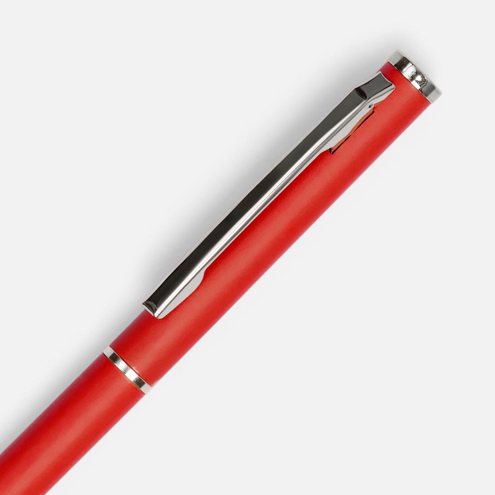 Ручка шариковая Hotel Chrome, ver.2, матовая красная — изображение 4