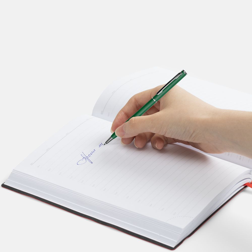 Ручка шариковая Hotel Chrome, ver.2, матовая темно-зеленая — изображение 5