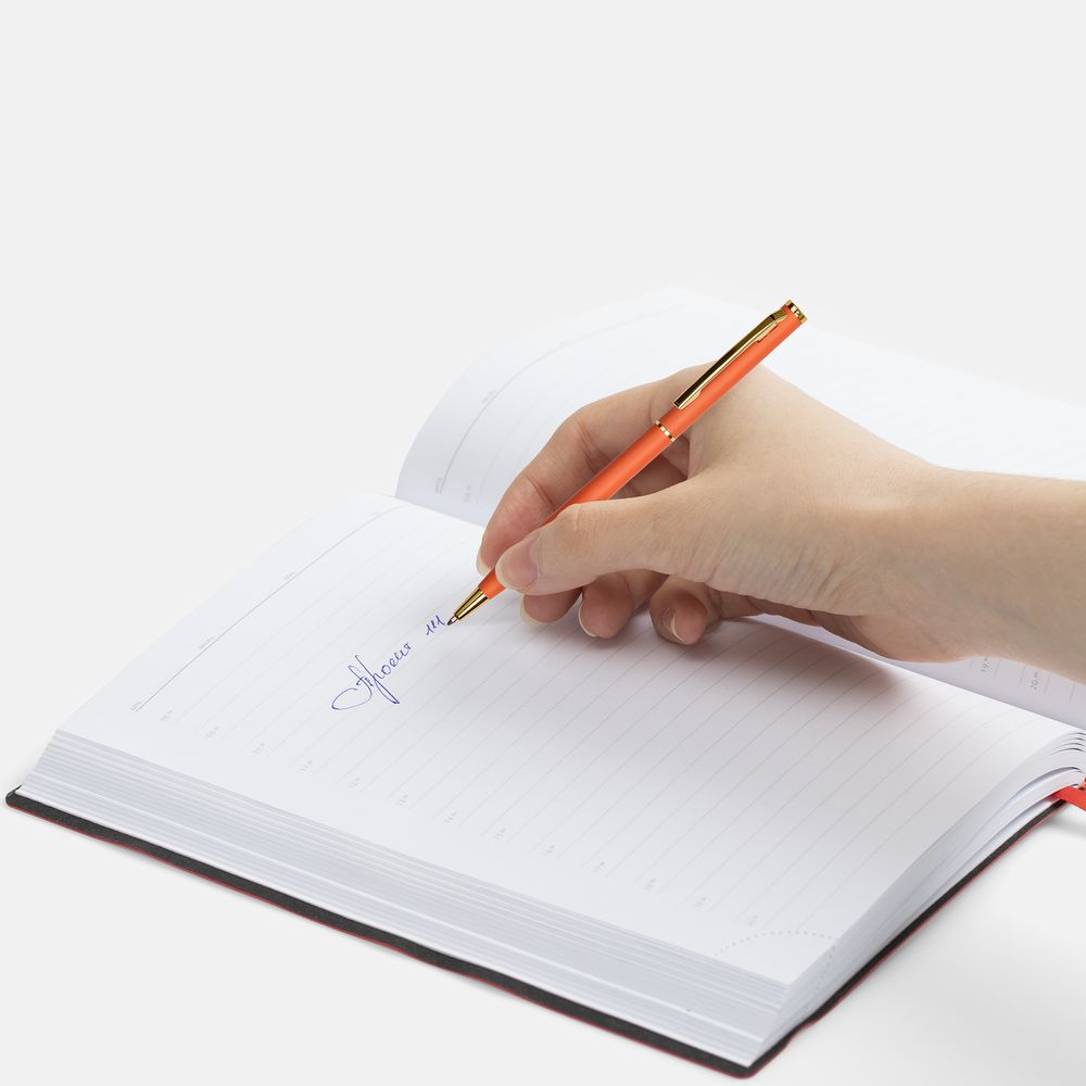 Ручка шариковая Hotel Gold, ver.2, матовая оранжевая — изображение 5