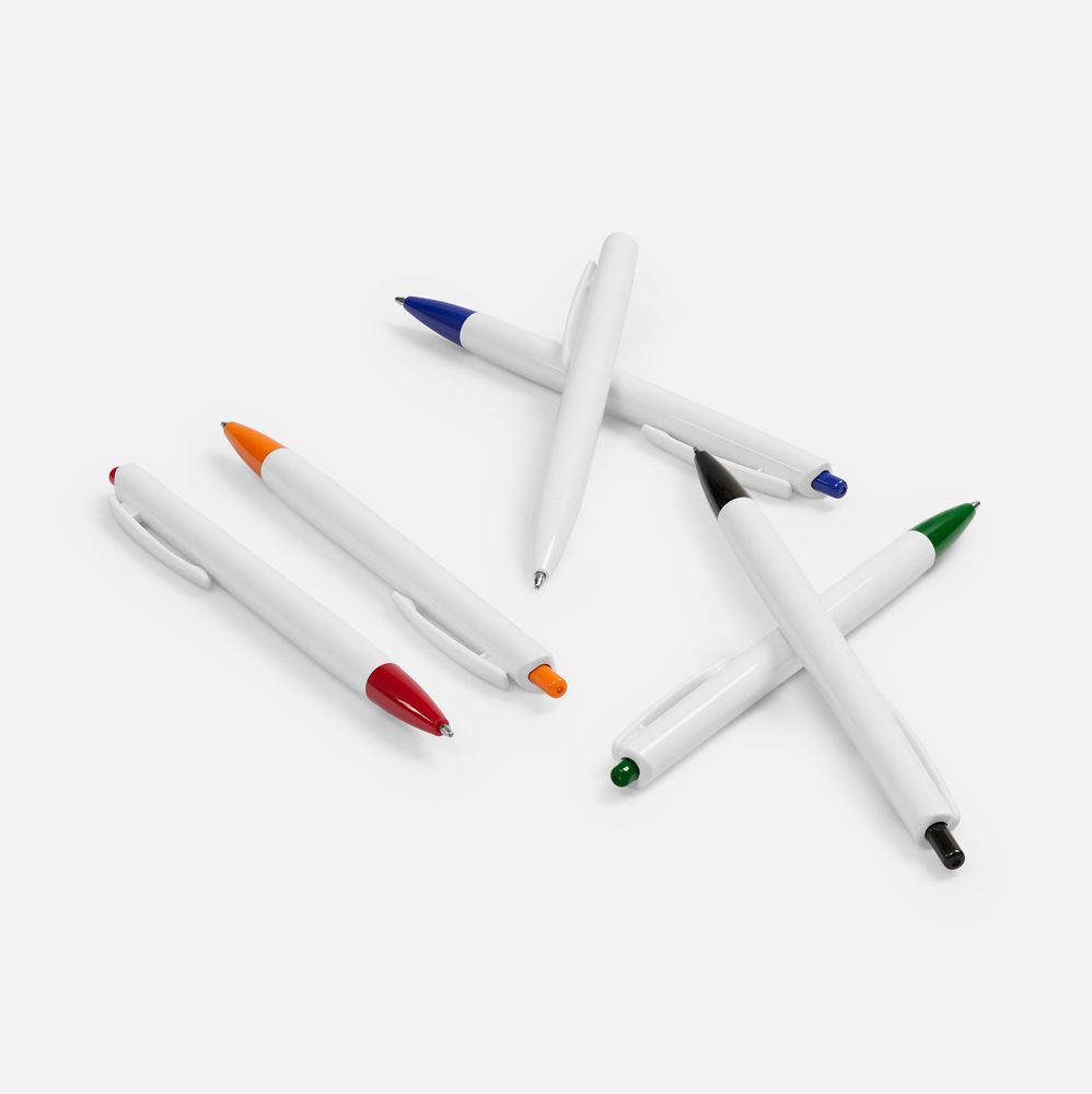 Ручка шариковая Tick, белая с оранжевым — изображение 6