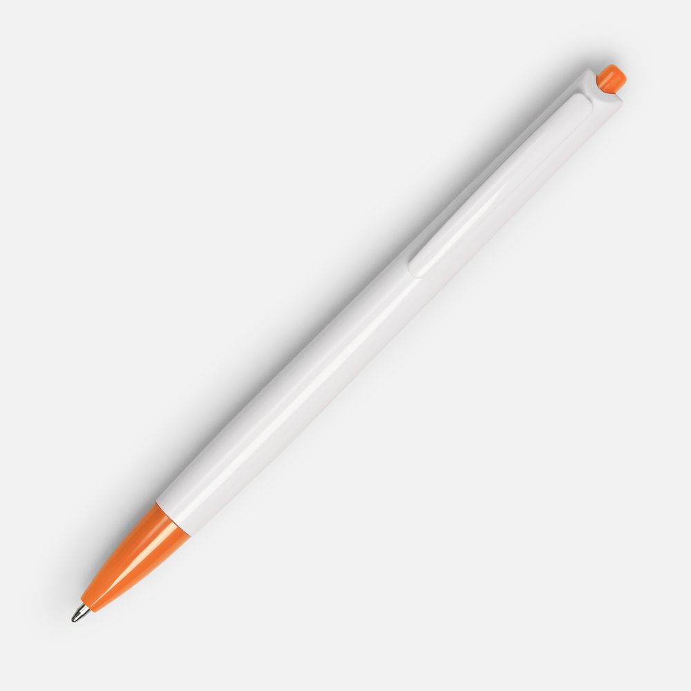 Ручка шариковая Tick, белая с оранжевым — изображение 3