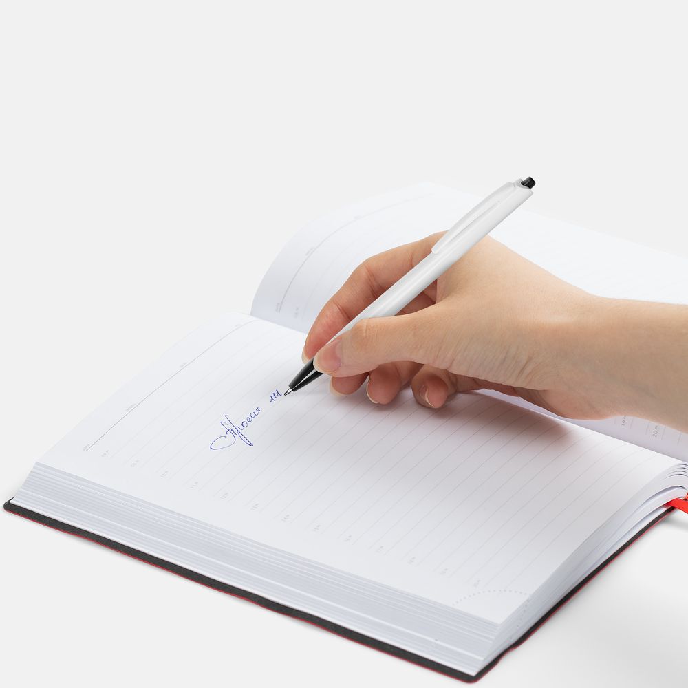 Ручка шариковая Tick, белая с черным — изображение 5