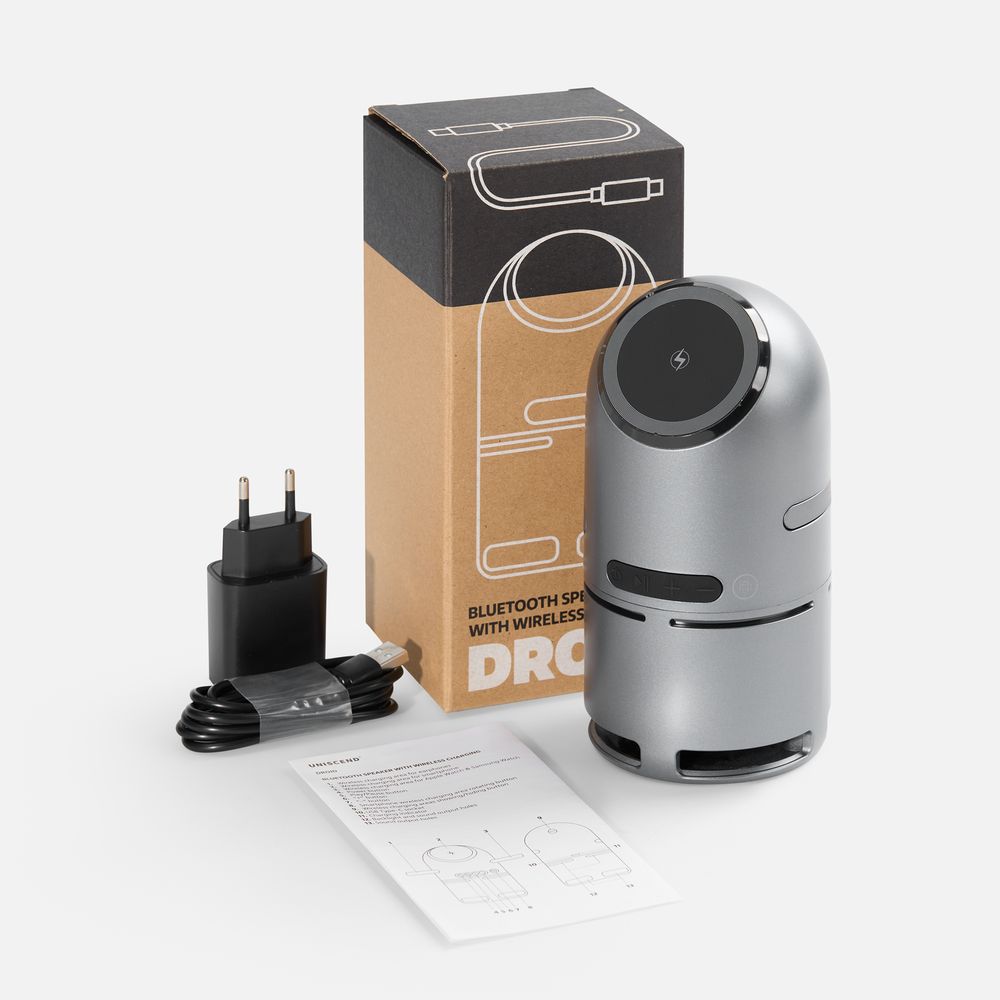 Bluetooth-колонка с беспроводной зарядкой Droid, серая — изображение 7