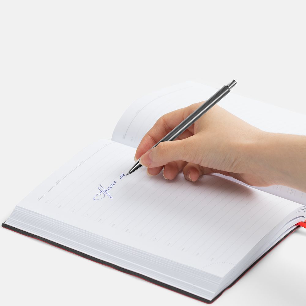 Ручка шариковая Slim Beam, серая — изображение 4