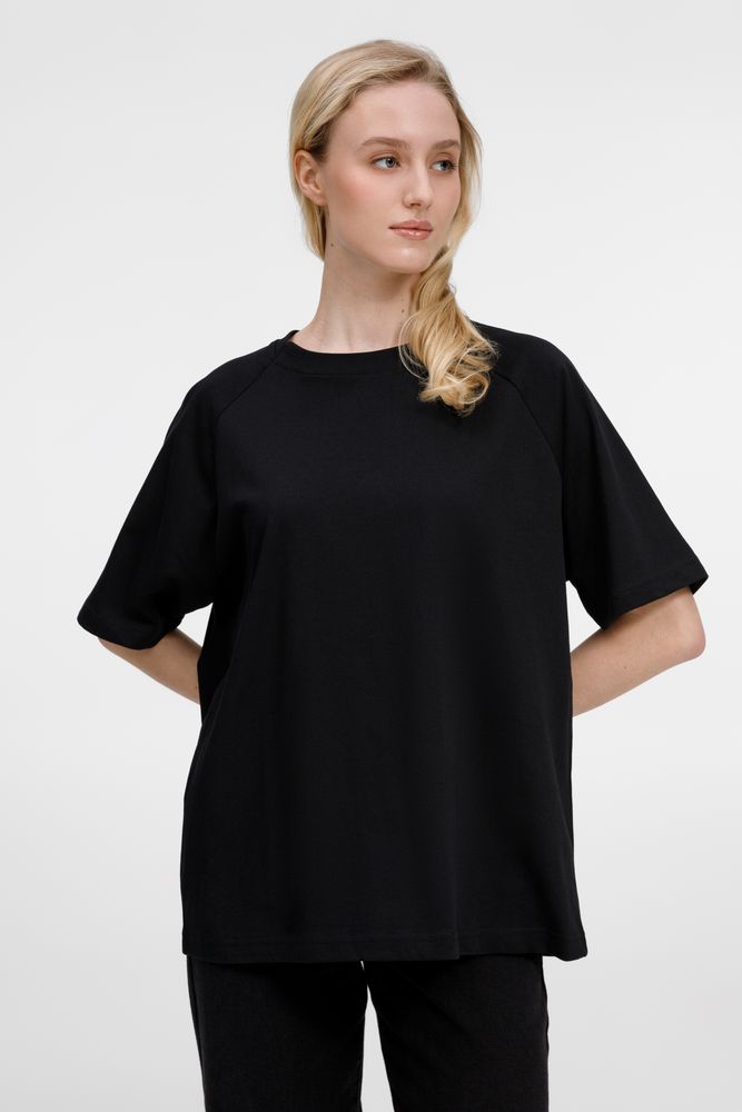 Футболка оверсайз унисекс Avenu, черная — изображение 9
