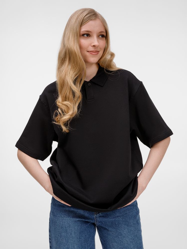 Рубашка поло унисекс Tiimi, черная — изображение 8