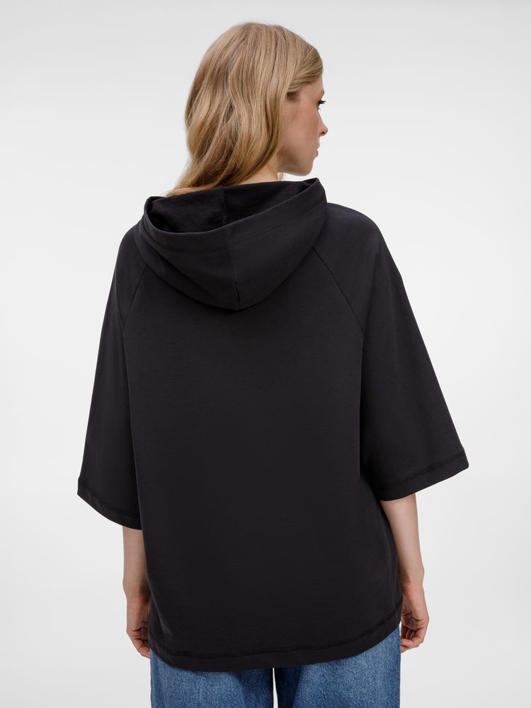 Футболка оверсайз унисекс с капюшоном Neofit, черная — изображение 15