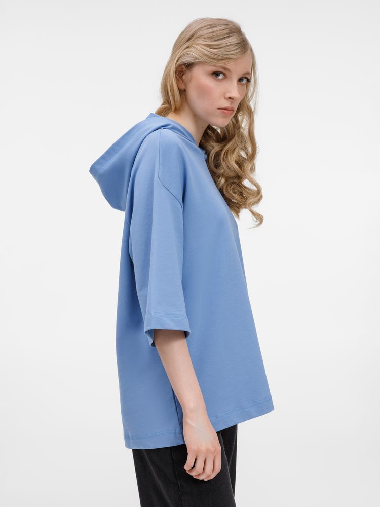 Футболка оверсайз унисекс с капюшоном Neofit, синяя — изображение 14
