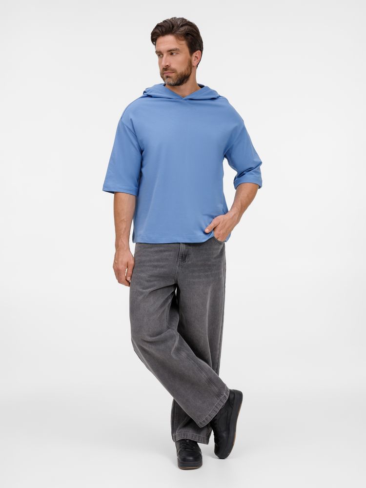 Футболка оверсайз унисекс с капюшоном Neofit, синяя — изображение 12