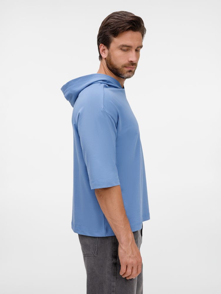 Футболка оверсайз унисекс с капюшоном Neofit, синяя — изображение 10