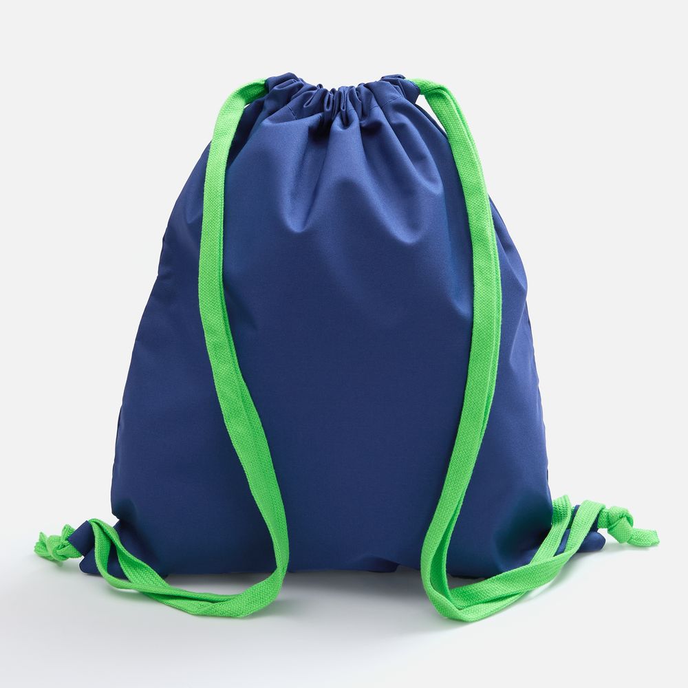 Рюкзак B3, синий с зелеными лямками — изображение 3