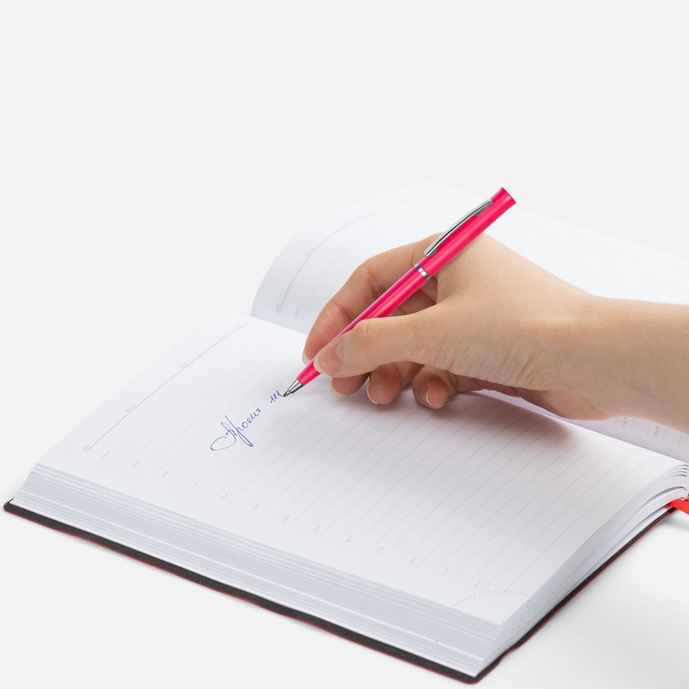 Ручка шариковая Euro Chrome, розовая — изображение 5